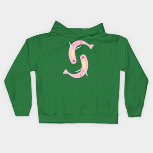 Two pink fish Kids Hoodie